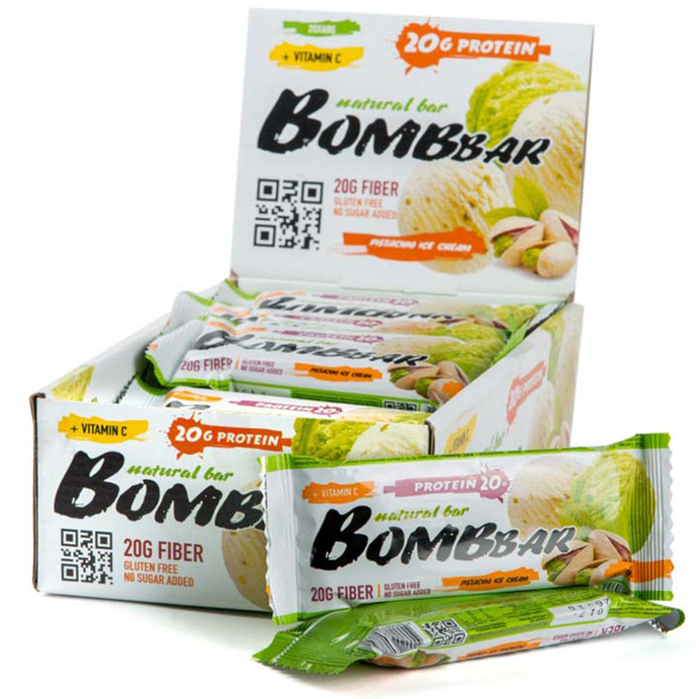 Батончик Bombbar 60 g Фисташковый пломбир