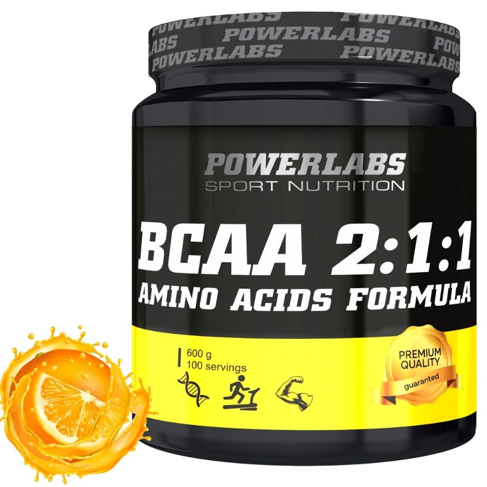 BCAA PowerLabs BCAA (БЦАА) 600 g Апельсин