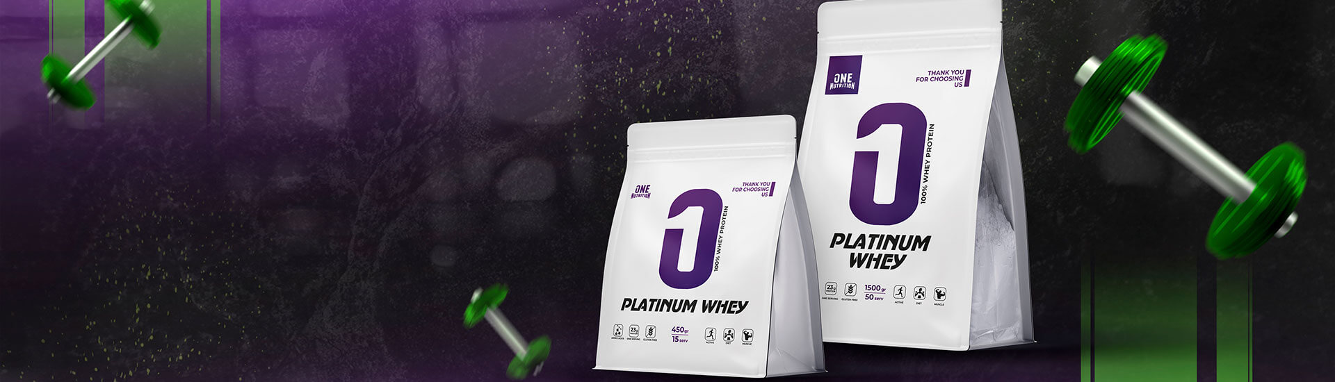 Новинки от ONE NUTRITION Протеин в двух фасовках: 450 и 1500 гр