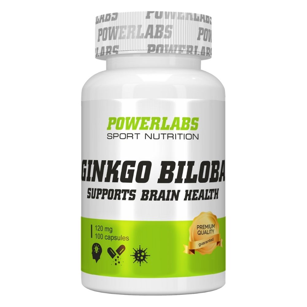 Антиоксидант PowerLabs Ginkgo Biloba (Гинкго Билоба) 100 caps